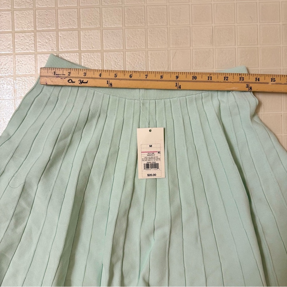 Women's Pleated Mini Sweater Skirt - A New Day Mint Size M - Picture 4 of 6